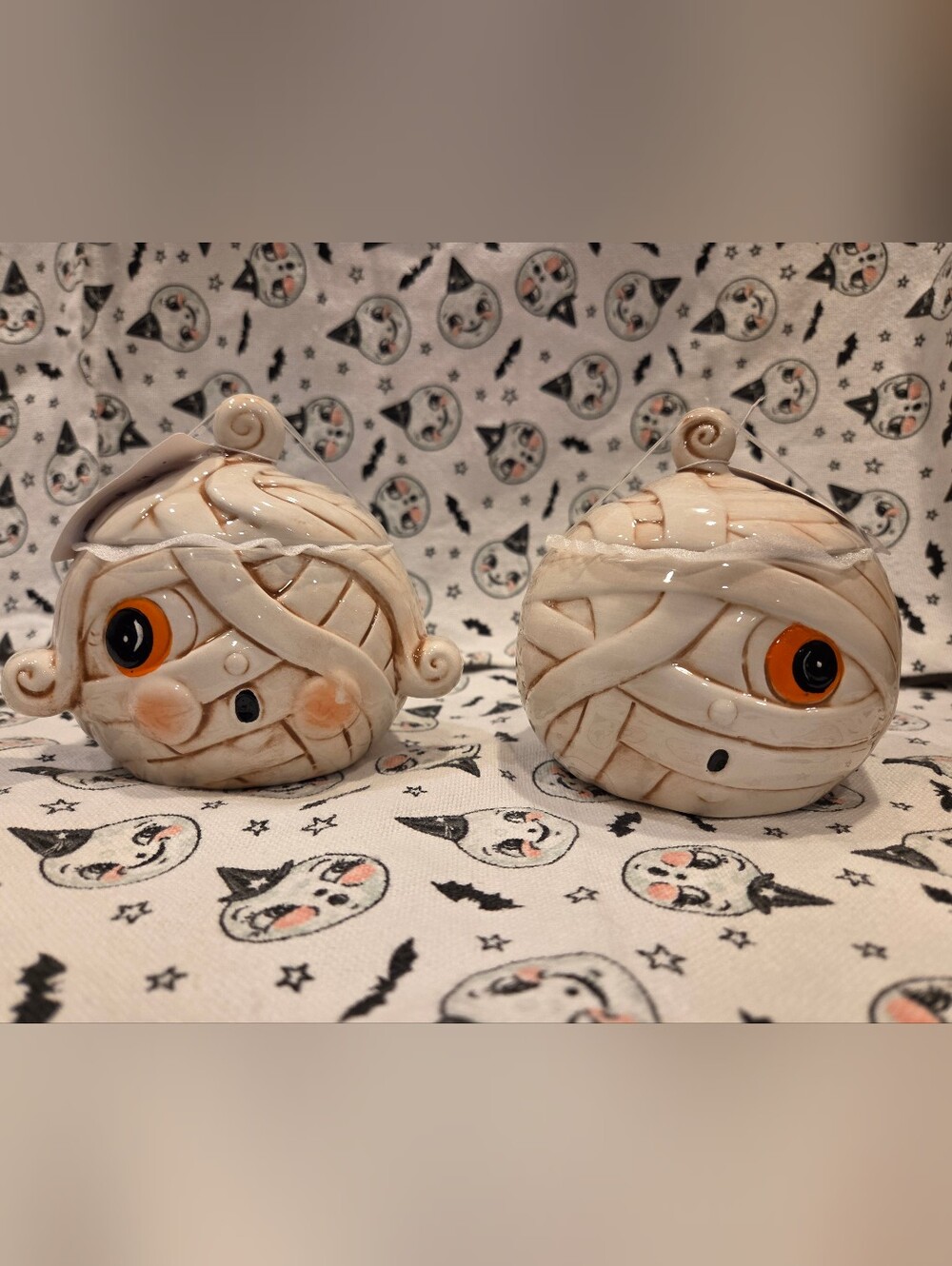 Johanna Parker Halloween Mummy Set – 2 Covered Jars - Brand New 2026